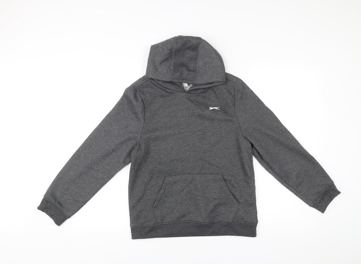 Slazenger Boys Grey Pullover Hoodie 13 Years Sports Casual Hooded Sweatshirt