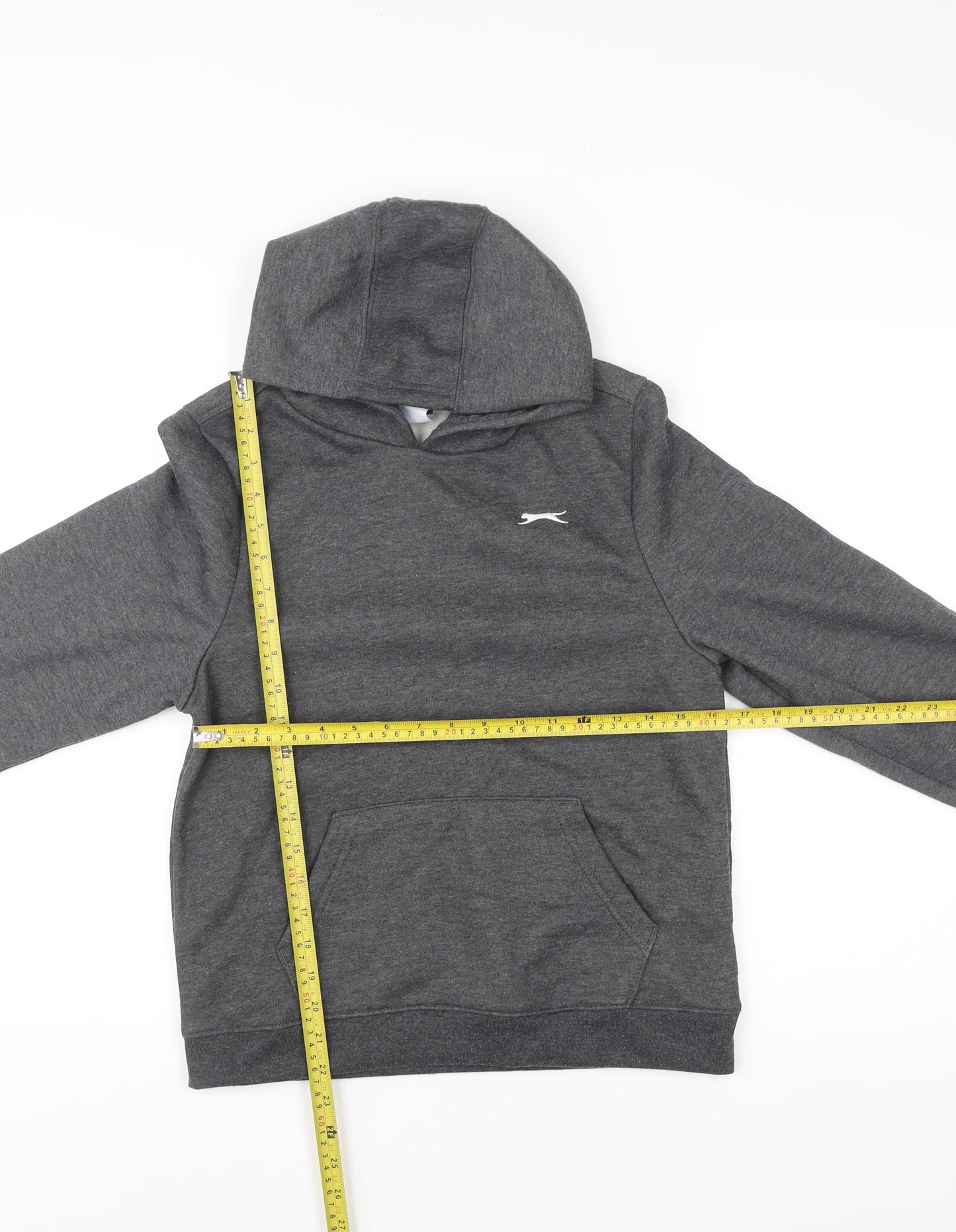 Slazenger Boys Grey Pullover Hoodie 13 Years Sports Casual Hooded Sweatshirt