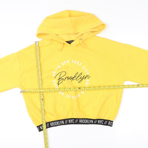 New Look Girls Yellow Hoodie Age 14-15 Years Brooklyn Pullover Graphic
