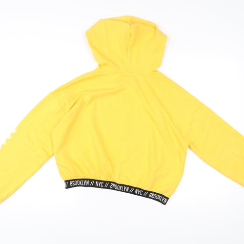 New Look Girls Yellow Hoodie Age 14-15 Years Brooklyn Pullover Graphic