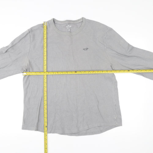 Hollister Men’s Grey Cotton Pullover Sweatshirt L Long Sleeve