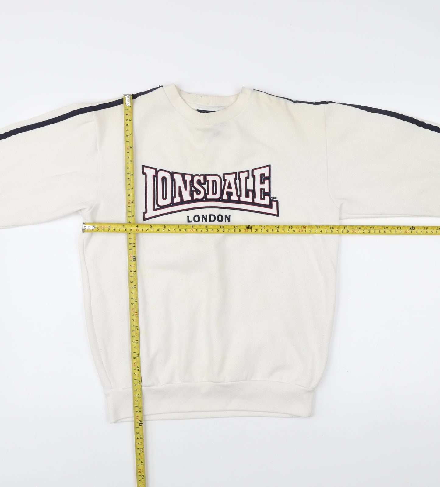 Lonsdale Boys White Sweatshirt 11-12 Years Crew Neck Pullover Logo