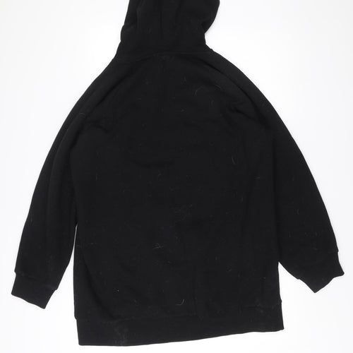 Collusion Unisex Black Pullover Hoodie L Logo Print Fleece