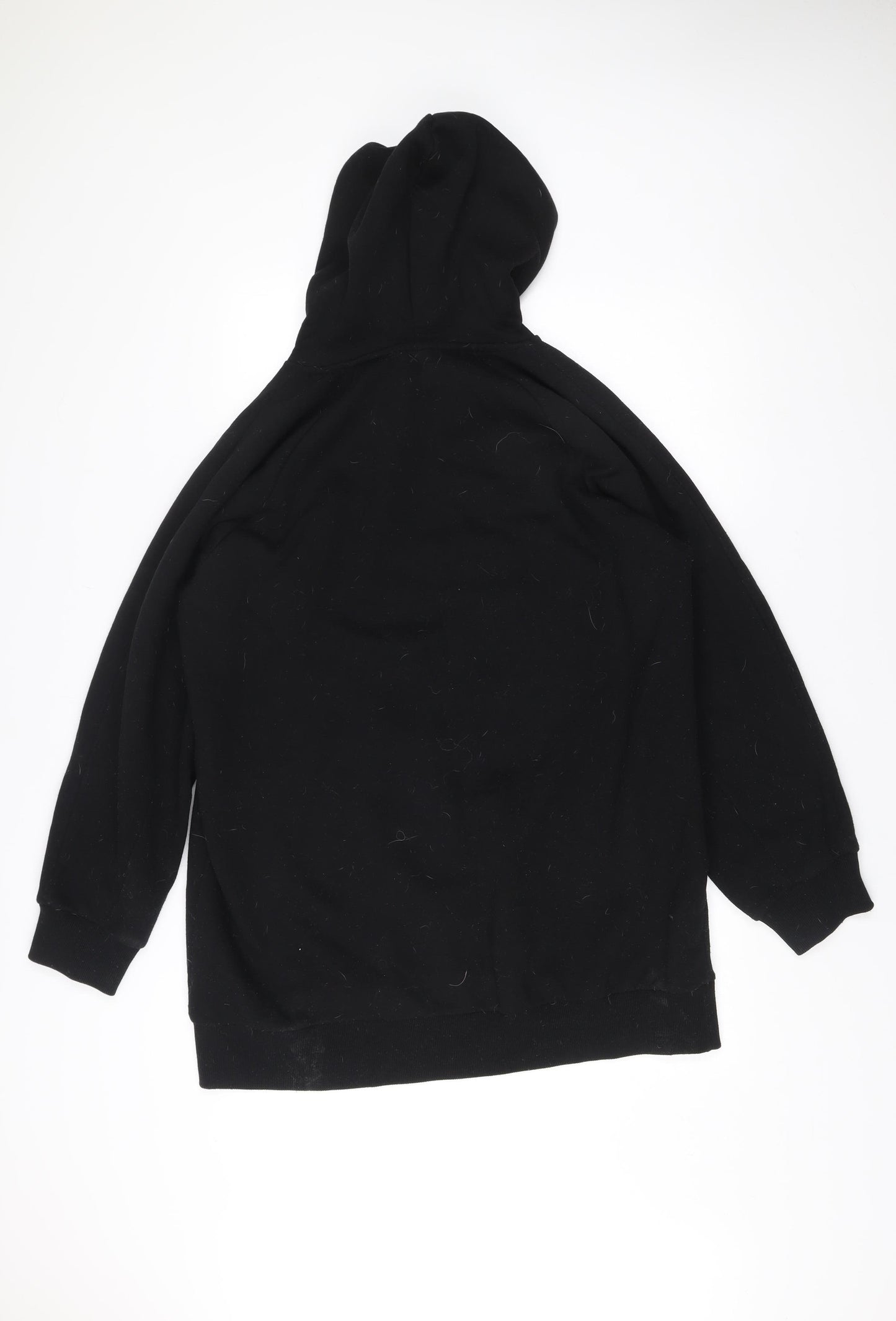 Collusion Unisex Black Pullover Hoodie L Logo Print Fleece