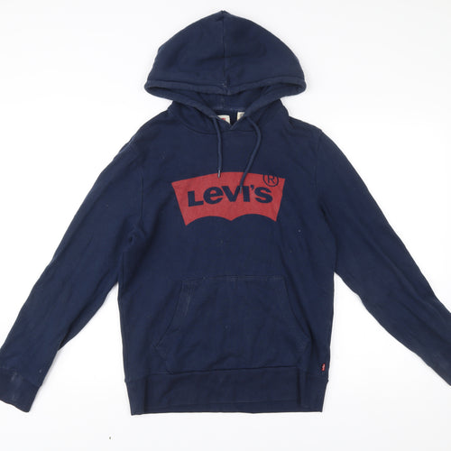 Levi's Men's Blue Pullover Hoodie Small Long Sleeve Logo
