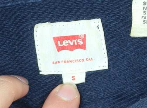 Levi's Men's Blue Pullover Hoodie Small Long Sleeve Logo