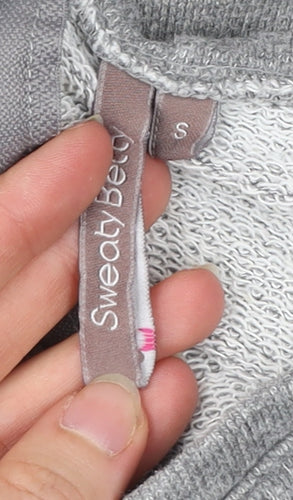 Sweaty Betty Women Grey Small Pullover Sweatshirt Zip Activewear
