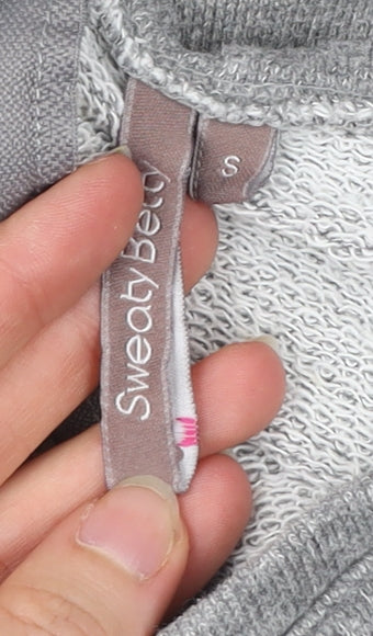 Sweaty Betty Women Grey Small Pullover Sweatshirt Zip Activewear