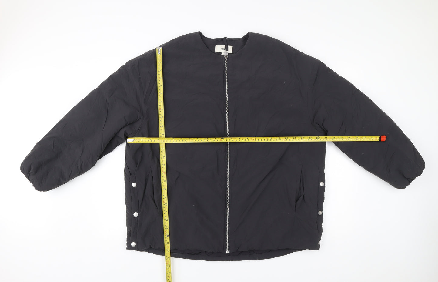 Marks and Spencer Men’s Black L Basic Jacket Full Zip Padded Casual