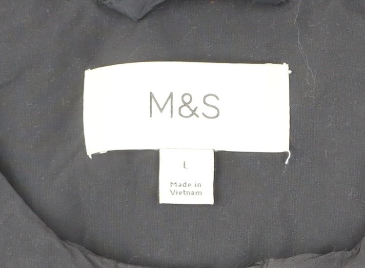 Marks and Spencer Men’s Black L Basic Jacket Full Zip Padded Casual
