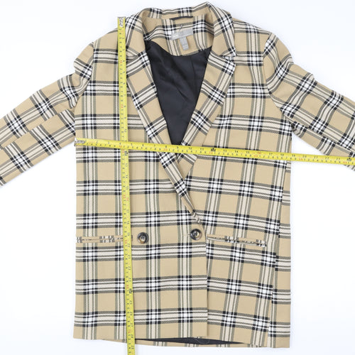 ASOS Women’s Beige Check Blazer Jacket Size 8 Regular Fit