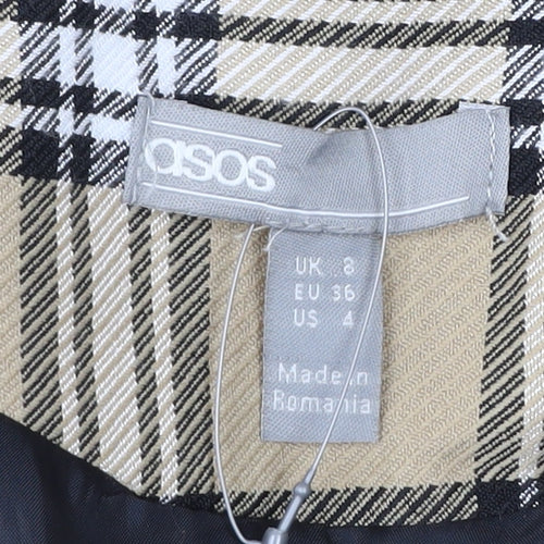 ASOS Women’s Beige Check Blazer Jacket Size 8 Regular Fit