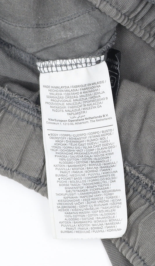 Nike Men's Grey Small Athletic Cotton Shorts with Pockets