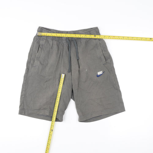 Nike Men's Grey Small Athletic Cotton Shorts with Pockets