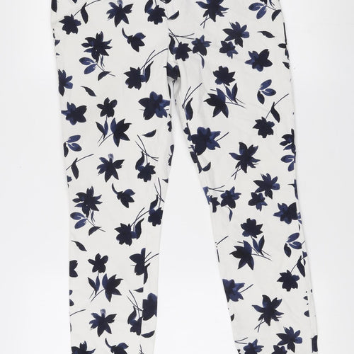 GAP Womens White Floral Skinny Ankle Trousers Size 10