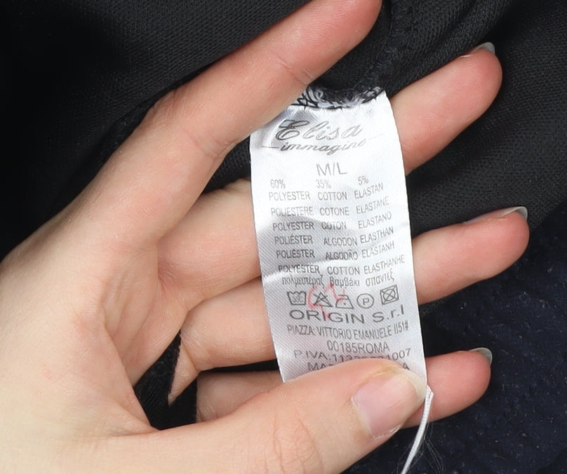 Elisa Immagine Women Black M Sweatpants Joggers Athleisure