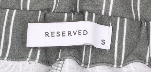 Reserved Women’s Green Striped Paperbag Trousers Size S