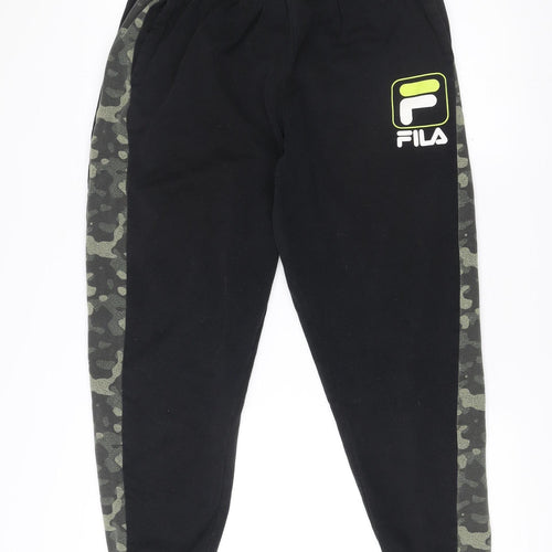 Fila Mens Black Camouflage Side Stripe Jogger Sweatpants M Regular
