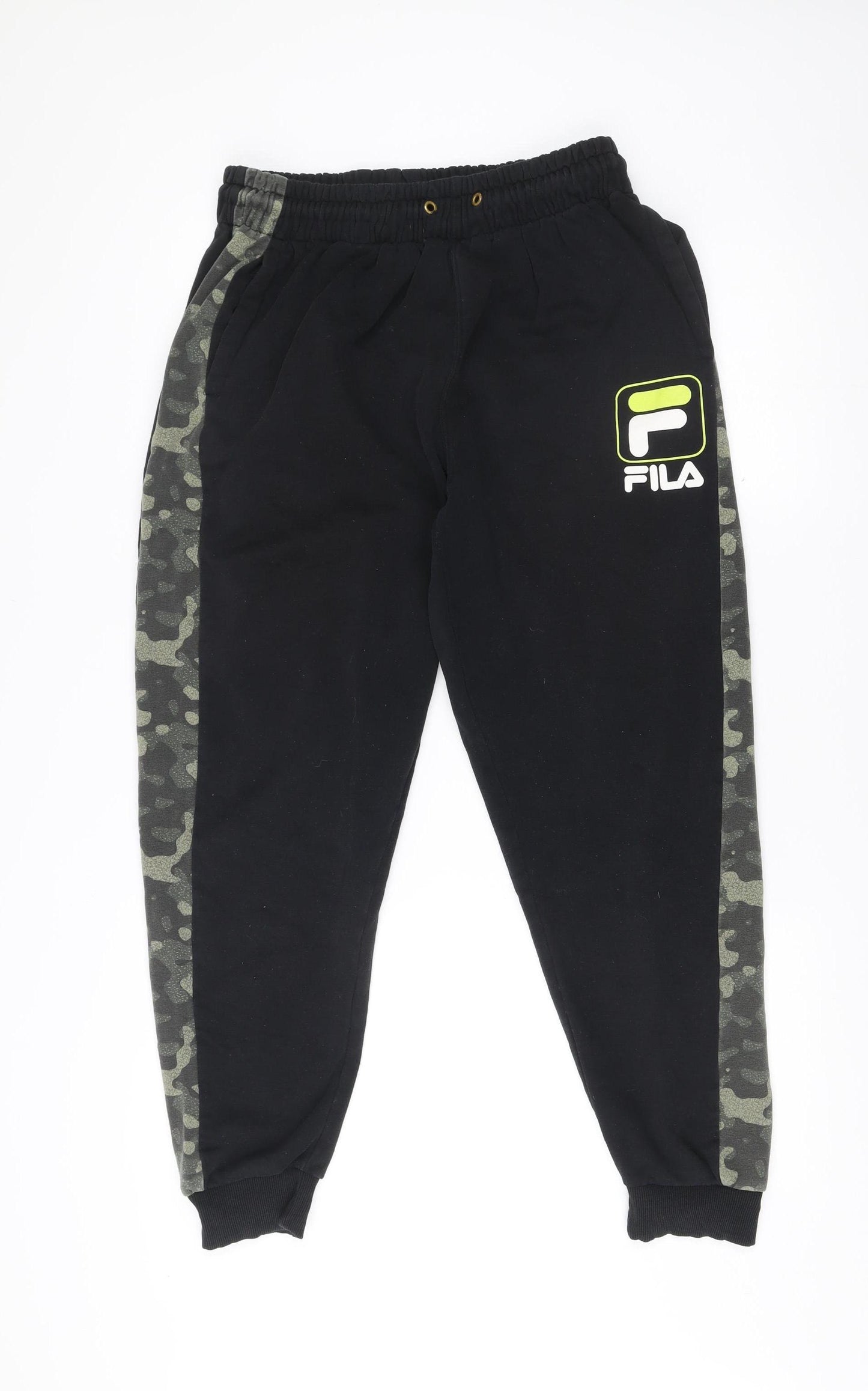 Fila Mens Black Camouflage Side Stripe Jogger Sweatpants M Regular