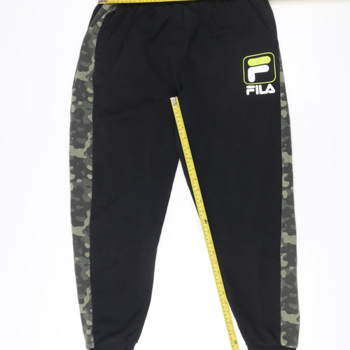 Fila Mens Black Camouflage Side Stripe Jogger Sweatpants M Regular