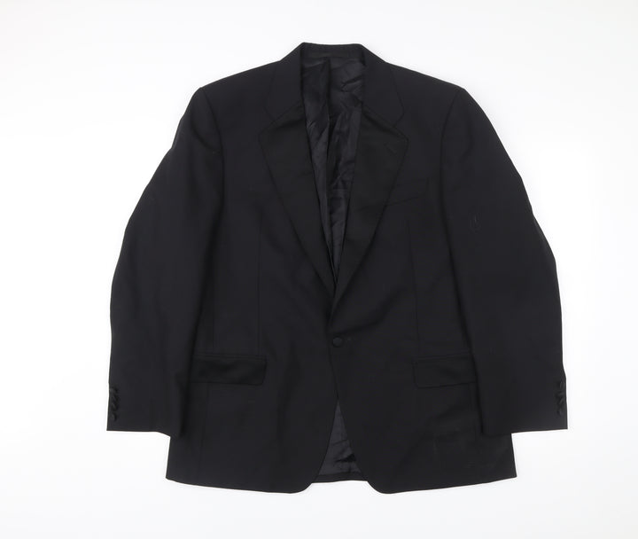 Berwin & Berwin Men’s Black Wool Blazer Jacket 42R Notch Lapel