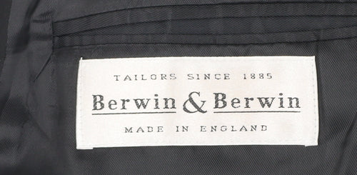Berwin & Berwin Men’s Black Wool Blazer Jacket 42R Notch Lapel