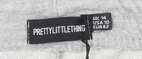 PrettyLittleThing Womens Grey Athletic Shorts Size 14 Elastic Waist