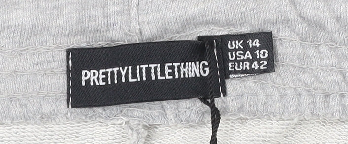 PrettyLittleThing Womens Grey Athletic Shorts Size 14 Elastic Waist