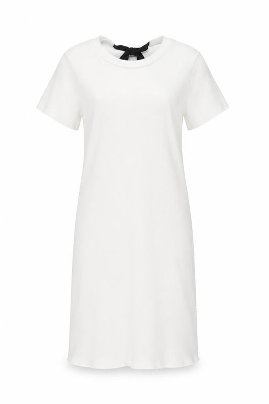 Front view of River Island Women’s White, size UK 8, Cold Shoulder T-Shirt Dress