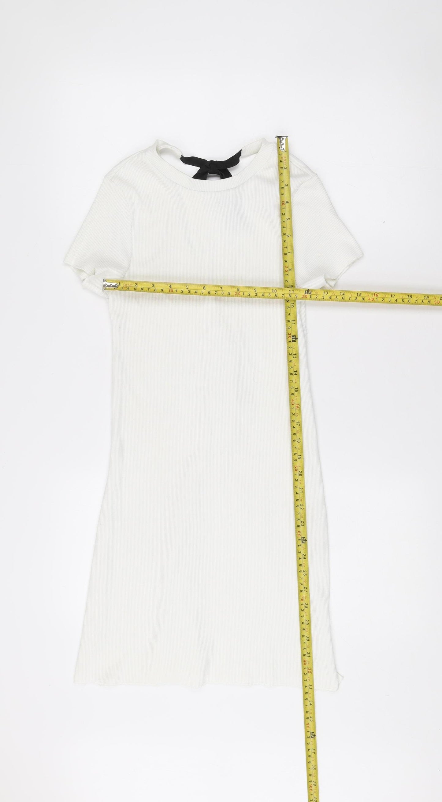 River Island Women’s White Size 8 Cold Shoulder T-Shirt Dress