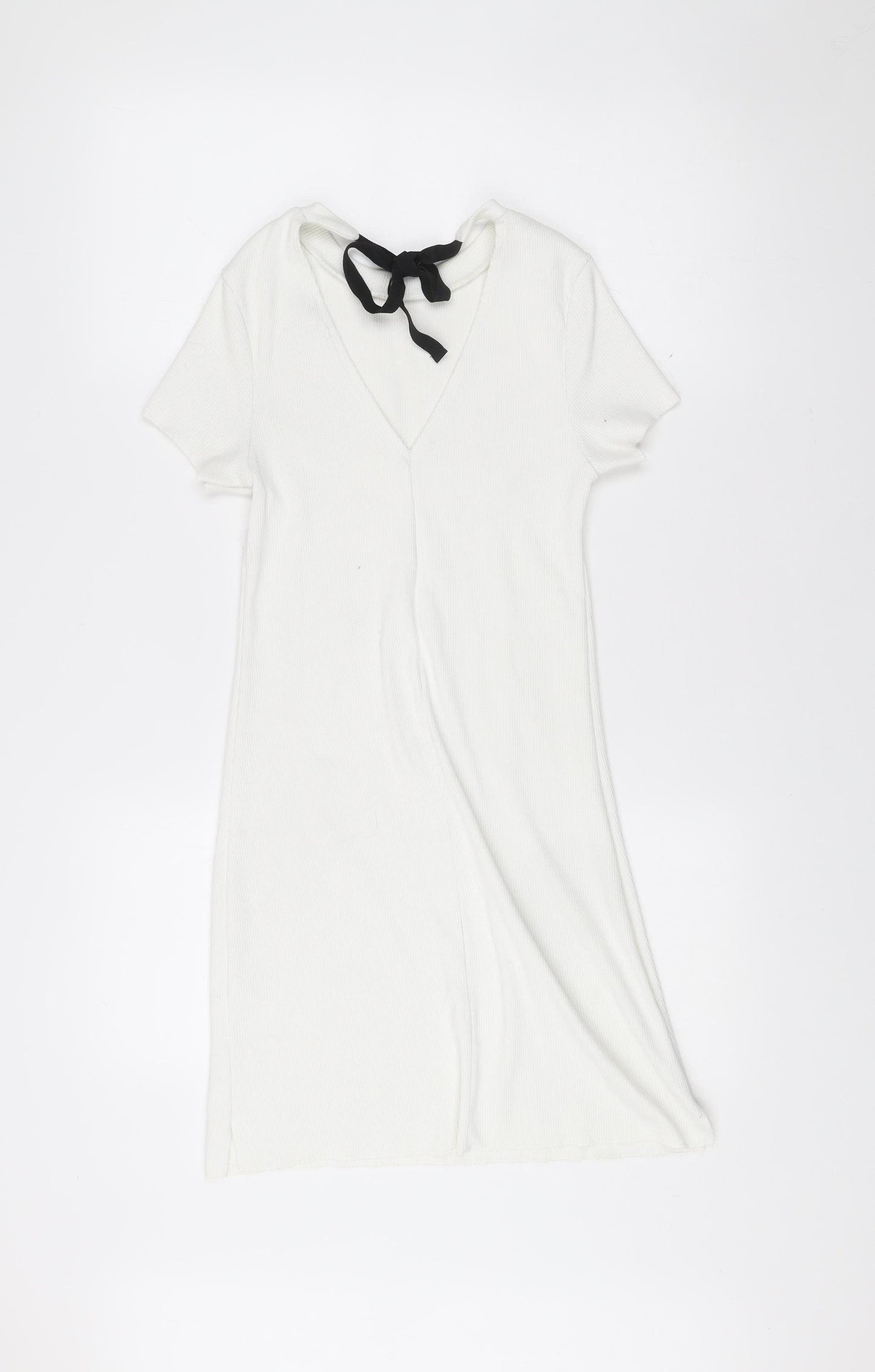 River Island Women’s White Size 8 Cold Shoulder T-Shirt Dress