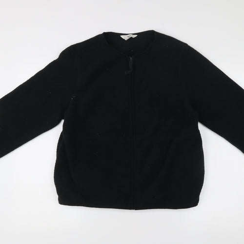 Marks and Spencer Women’s Black M Fleece Zip Jacket Regular Fit