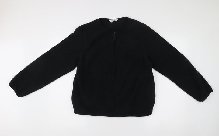 Marks and Spencer Women’s Black M Fleece Zip Jacket Regular Fit