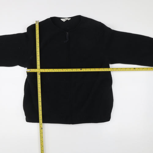 Marks and Spencer Women’s Black M Fleece Zip Jacket Regular Fit