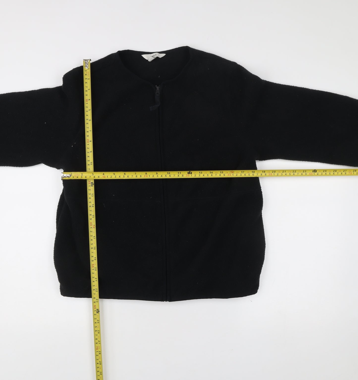 Marks and Spencer Women’s Black M Fleece Zip Jacket Regular Fit