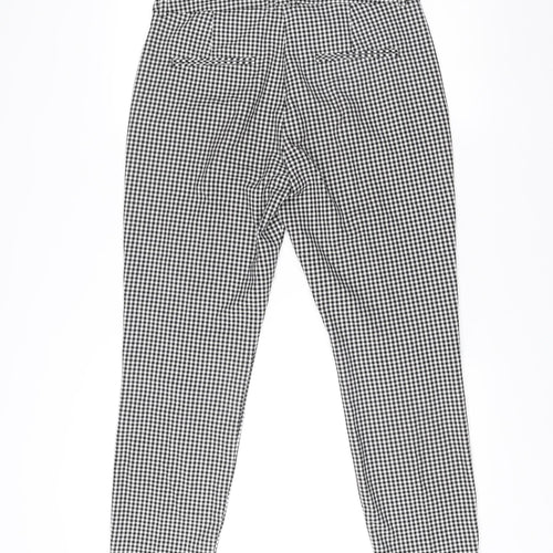 EDC Womens Black Check Slim Trousers Size 10 Regular Cotton Blend