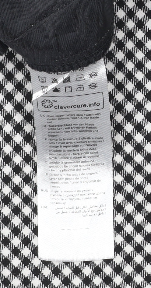 EDC Womens Black Check Slim Trousers Size 10 Regular Cotton Blend