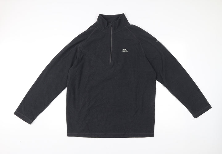 Trespass Men’s Black XL 44-46" Fleece Jacket 1/2 Zip Outdoor Regular Fit