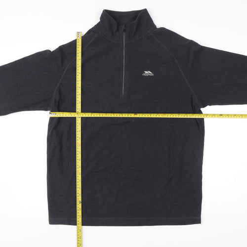 Trespass Men’s Black XL 44-46" Fleece Jacket 1/2 Zip Outdoor Regular Fit