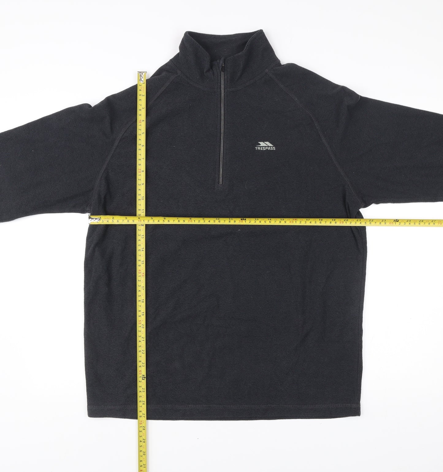 Trespass Men’s Black XL 44-46" Fleece Jacket 1/2 Zip Outdoor Regular Fit