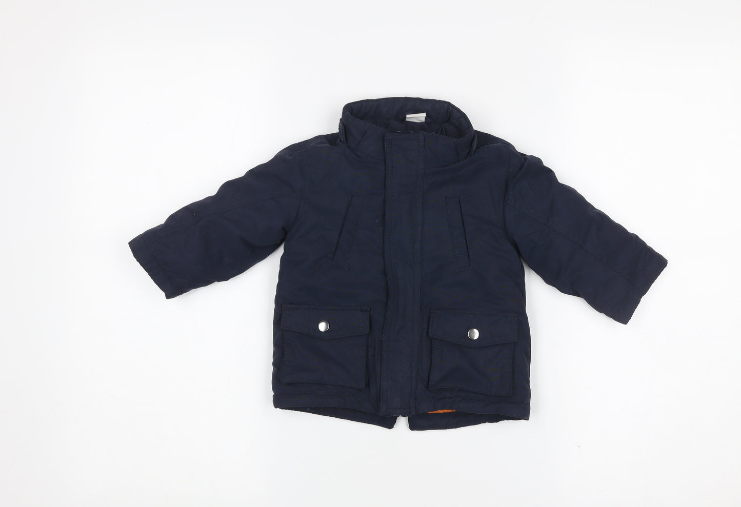 H&M Unisex Baby Blue 6-9 Months Puffer Jacket Hooded Winter Coat