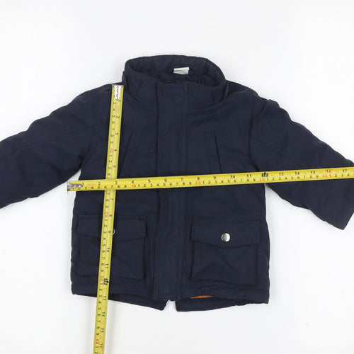 H&M Unisex Baby Blue 6-9 Months Puffer Jacket Hooded Winter Coat