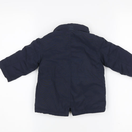 H&M Unisex Baby Blue 6-9 Months Puffer Jacket Hooded Winter Coat