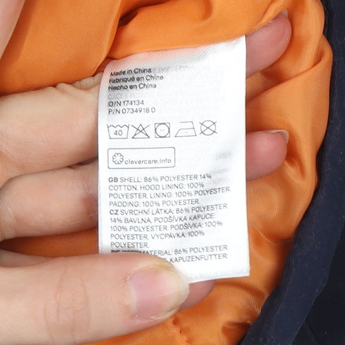 H&M Unisex Baby Blue 6-9 Months Puffer Jacket Hooded Winter Coat