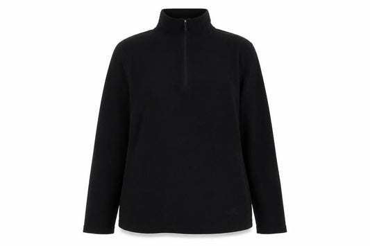 Front view of Peter Storm women’s black, size UK 16, fleece 1/2 zip jacket outdoor hiking