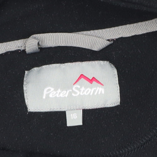 Peter Storm Womens Black Size 16 Fleece 1/2 Zip Jacket Outdoor Hiking