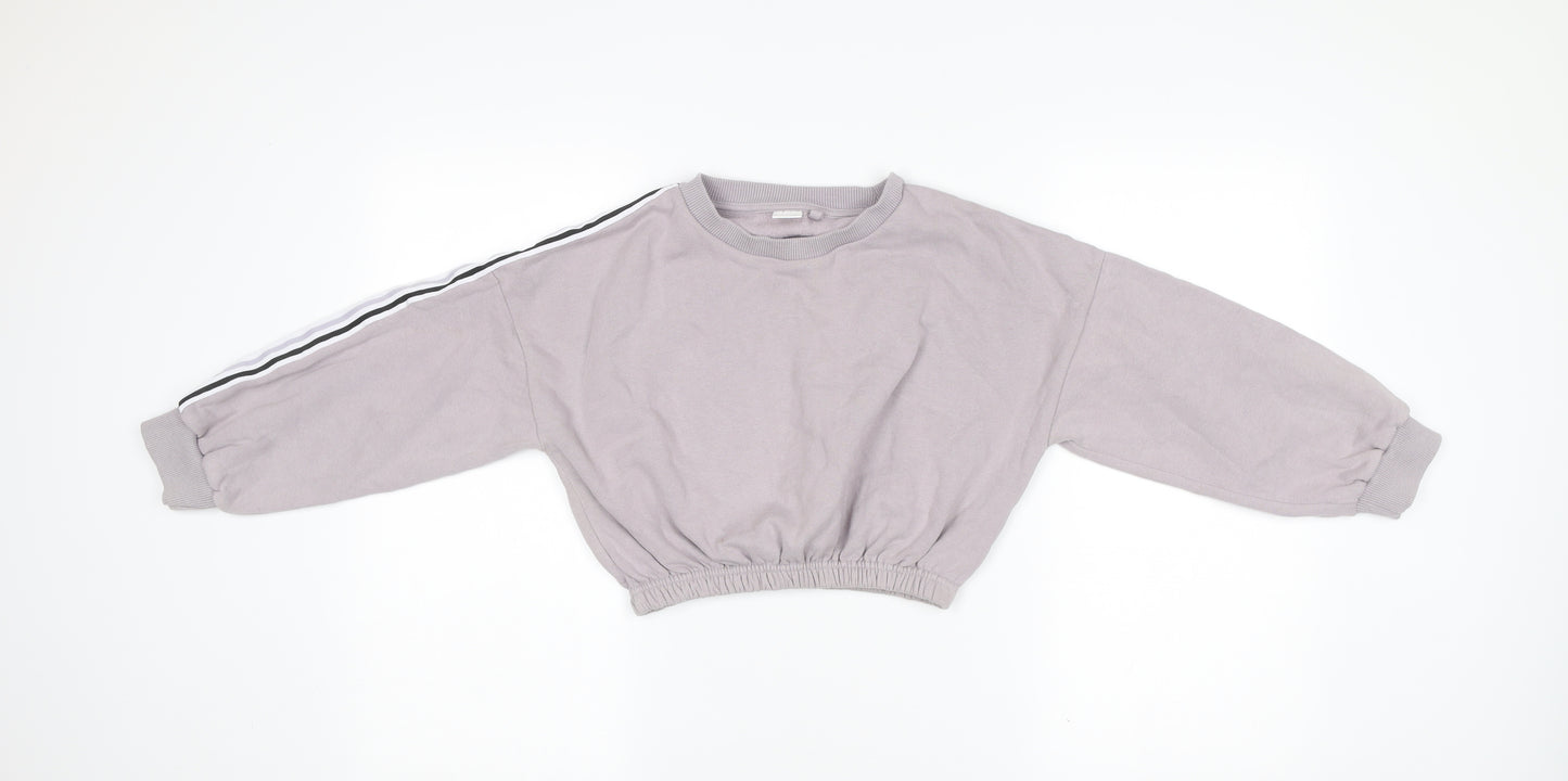 Next Girls Grey Sweatshirt 8 Years Pullover Long Sleeve Crew Neck