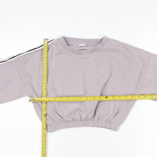 Next Girls Grey Sweatshirt 8 Years Pullover Long Sleeve Crew Neck