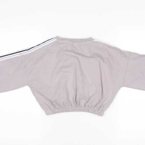 Next Girls Grey Sweatshirt 8 Years Pullover Long Sleeve Crew Neck