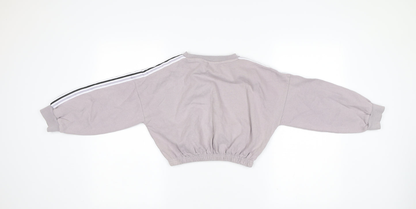 Next Girls Grey Sweatshirt 8 Years Pullover Long Sleeve Crew Neck